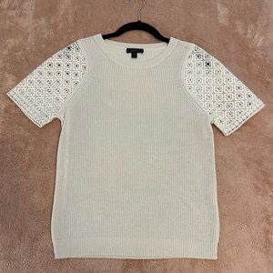 J. Crew eyelet lace-sleeve sweater